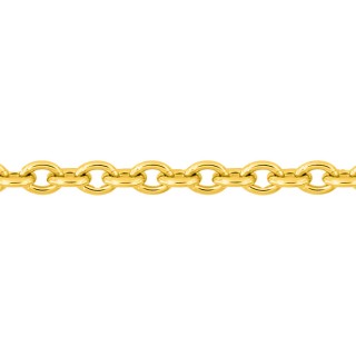 Cadena forzada redonda en oro amarillo de 18K, 1,64 mm