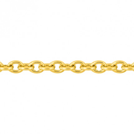 Cadena forzada redonda en oro amarillo de 18K, 1,64 mm