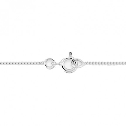 Fio gourmette de diamante em ouro branco 18K