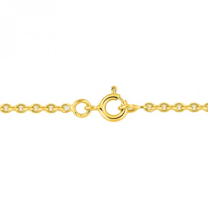 Cadena de oro amarillo de 18K forzada redonda, 1,90 mm