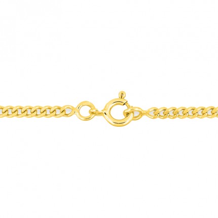 Cadena gourmette de oro amarillo de 18K diamantada, 2,29 mm