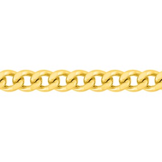Cadena gourmette de oro amarillo de 18K diamantada, 2,29 mm