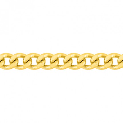 Cadena gourmette de oro amarillo de 18K diamantada, 2,29 mm