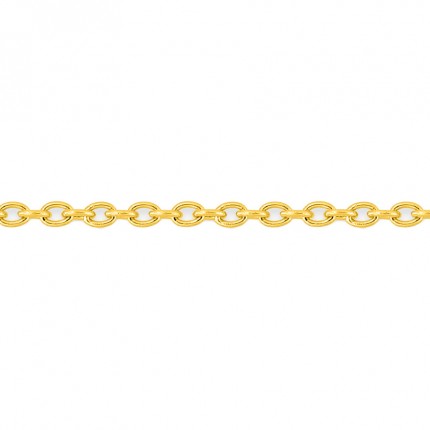 Cadena forzada redonda de oro amarillo 9K