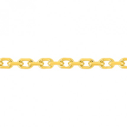 Cadena forzada diamantada en oro amarillo 9K