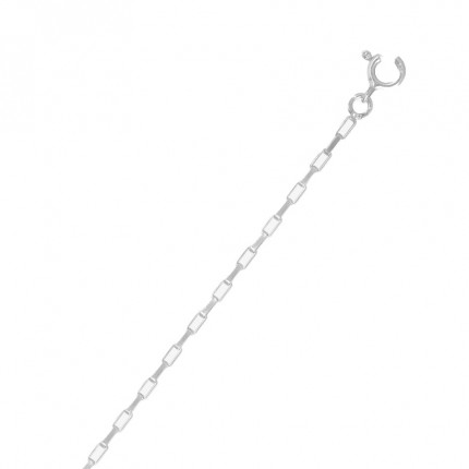 Cadena forzada rectangular de plata