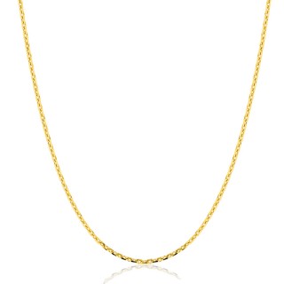 Cadena de oro amarillo 9 K con acabado forzado, delicada y brillante