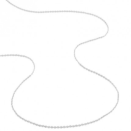Cadena de oro blanco 9K redonda forzada, 1,30 mm