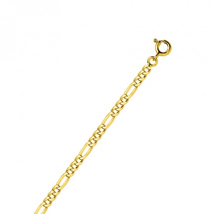 Cadena alternada de oro amarillo 9 KT