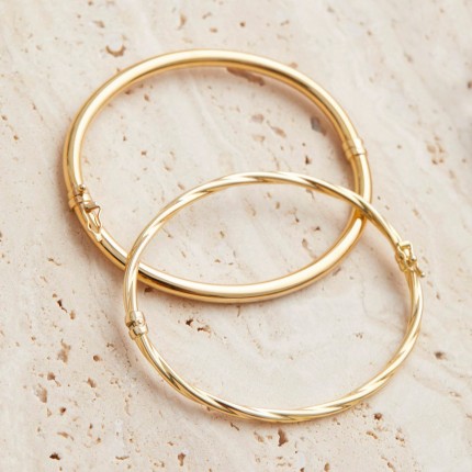 Pulseira rígida em ouro amarelo 18K com trançado