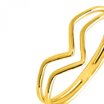 Anel andulado em ouro amarelo 18k