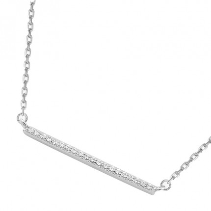 Collar de plata barra horizontal 20 circonitas