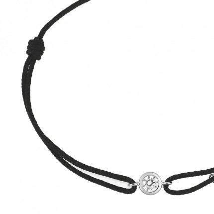 Pulsera Cordón Oro Blanco 18K Diamante Creado 0.20 ct