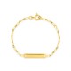 Pulsera de oro amarillo 9 KT para identificación de 14cm