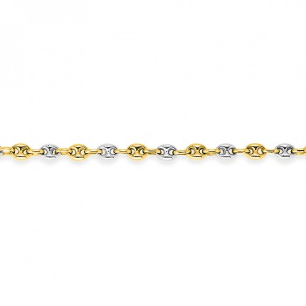 Corrente em ouro bicolor 9K com calabrote