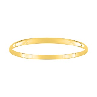 Pulsera esclava media caña plana de oro amarillo de 9K
