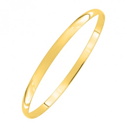 Pulseira escrava metade plana em ouro amarelo 9K