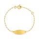 Pulsera identidad bebé de oro amarillo 18 K con cadena rolo