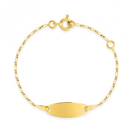 Pulseira de identidade bebé ouro amarelo 18K  fio de rolo