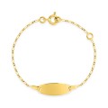 Pulseira de identidade bebé ouro amarelo 18K  fio de rolo