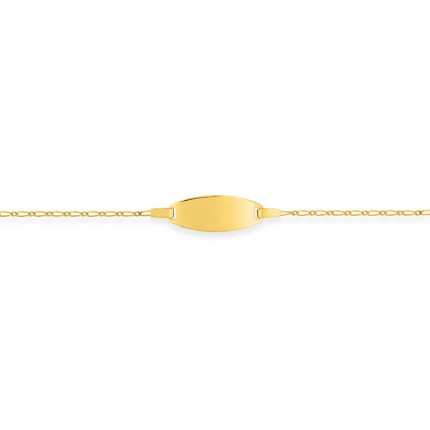 Pulsera identidad bebé de oro amarillo 18 K con cadena rolo