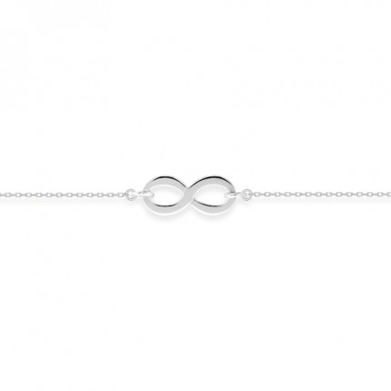 Pulseira em ouro branco 9k com infinito