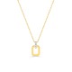 Colar em ouro amarelo de 9k, diamantes de 0,02 ct e ródio