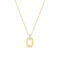 Colar em ouro amarelo de 9k, diamantes de 0,02 ct e ródio