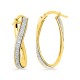 Brincos argolas torcidos com glitter em ouro 9k