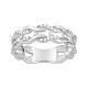 Anillo con efecto trenzado en plata 925 rodiada y circonitas