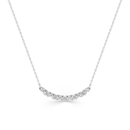Colar em ouro branco 9k e zircónias