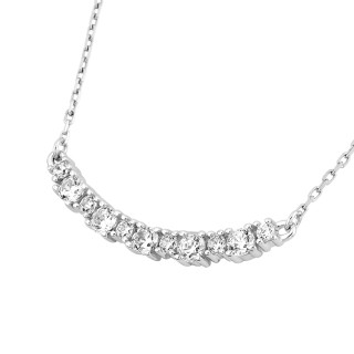 Colar em ouro branco 9k e zircónias