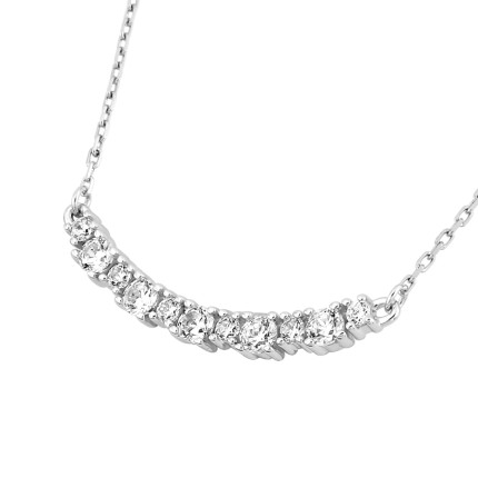 Colar em ouro branco 9k e zircónias
