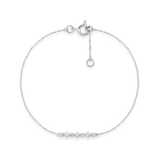 Pulsera de oro blanco de 9k y circonitas