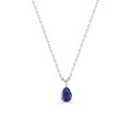 Collar de plata 925 rodiada con circonitas azul y blanco