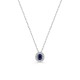 Collar de plata de ley 925 rodiada con circonitas azules y blancas