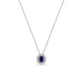 Collar de plata 925 rodiada con circonitas azul y blanco