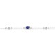 Pulseira em prata 925 banhada a ródio, zircónias azul e branco