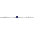 Pulsera de plata 925 rodiada, circonitas azul y blanco