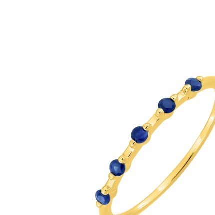Anel em ouro amarelo 18k com safiras azuis