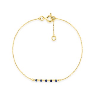Pulseira em ouro amarelo de 18k e safiras azuis