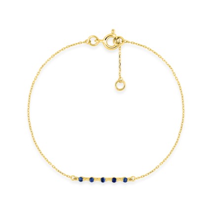 Pulseira em ouro amarelo de 18k e safiras azuis