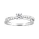Anillo doble de oro blanco de 9k con circonita