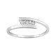 Anillo trilogía en oro blanco de 18k con diamantes de 0,02 ct