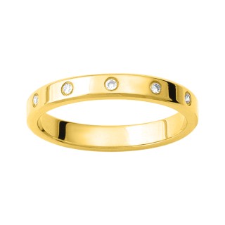 Alianza de oro amarillo 9k y diamantes 0,05 ct
