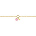 Pulsera corazón y estrella en oro amarillo de 9k y laca para niños