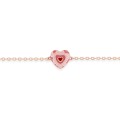 Pulsera corazón de leopardo chapada en oro rosa y laca rosa