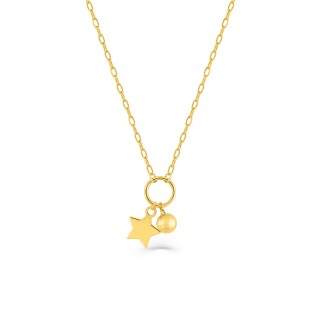 Collar de estrellas de oro amarillo de 9k para niños