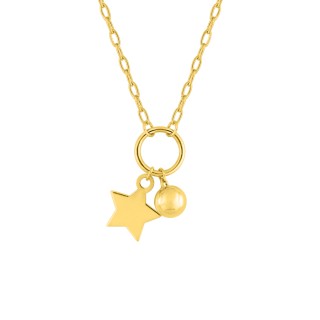 Collar de estrellas de oro amarillo de 9k para niños