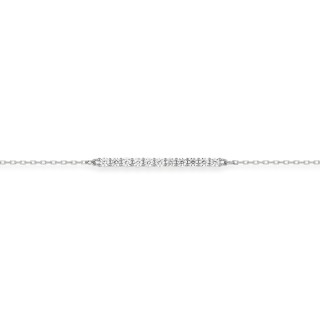 Pulsera de oro blanco de 9K con circonitas centrales